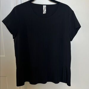 Spanx Black Pleated Hem Top